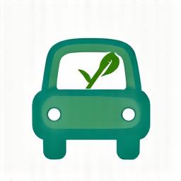 Green leaf icon for eco-friendly vehicles